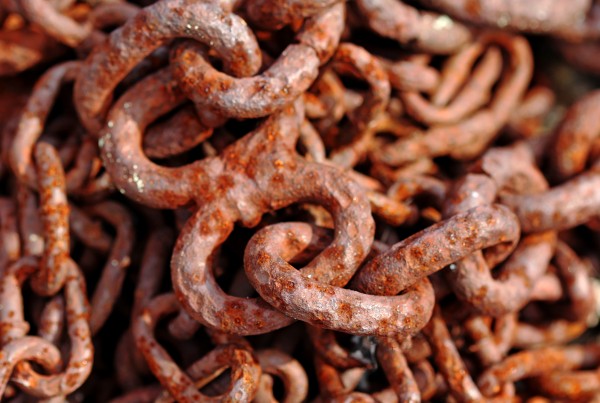 Rusty Chain Abstract by Deb Oppermann